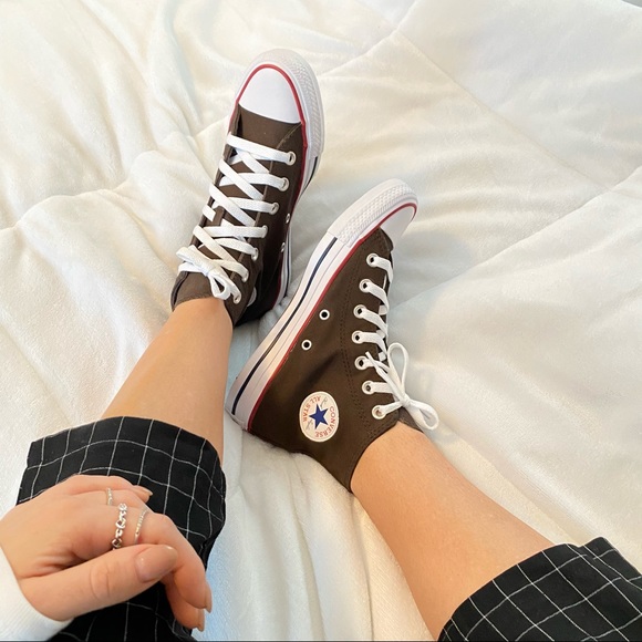 Brown Converse All Star High Tops - Picture 3 of 5